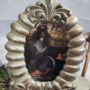 Brushed Gold Decorative Ornate Oval Shaped Photo Frame